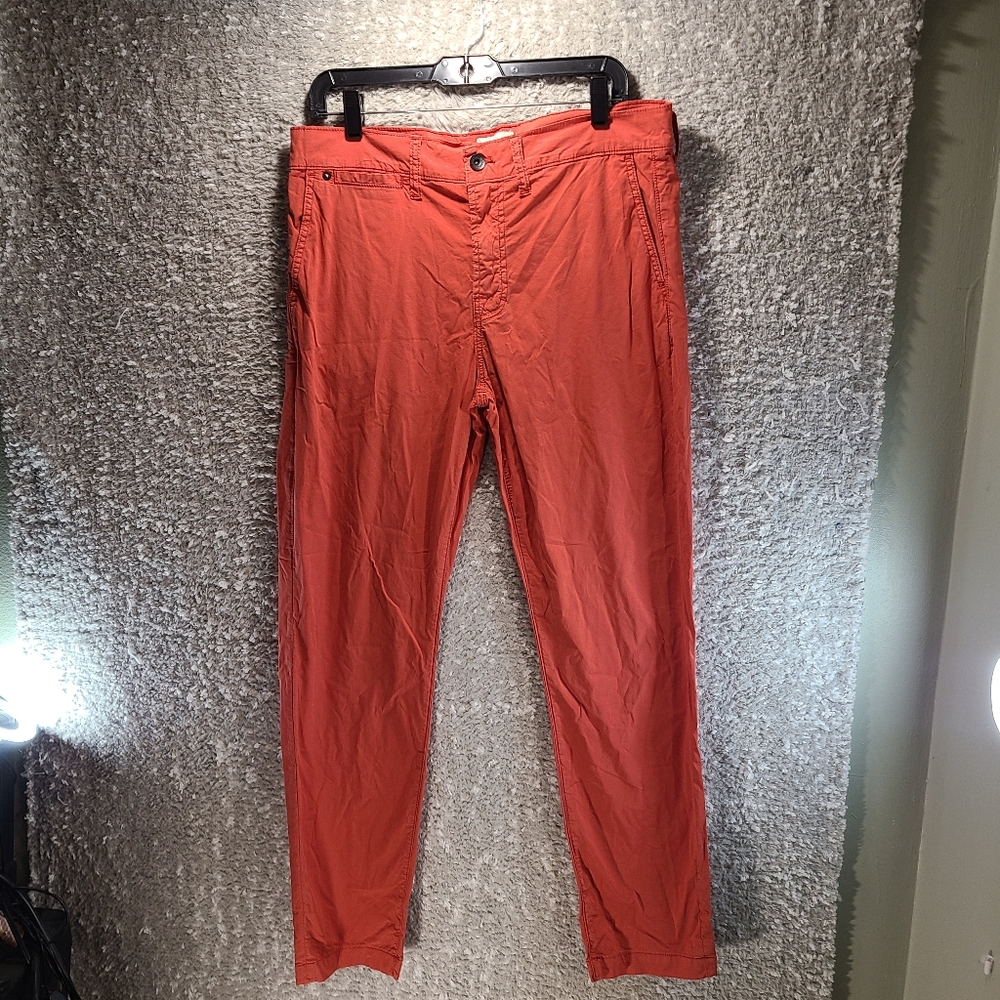 7 For All Mankind Men Red Pants Men Size 33 Cotton Slash Pockets